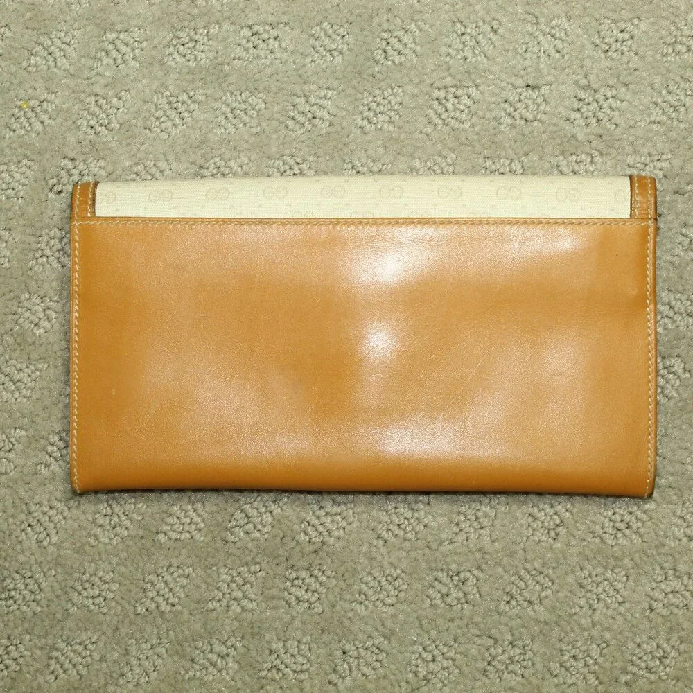Authentic Gucci Vintage Ivory Micro GG Supreme Coated Canvas Wallet - Picture 2 of 6